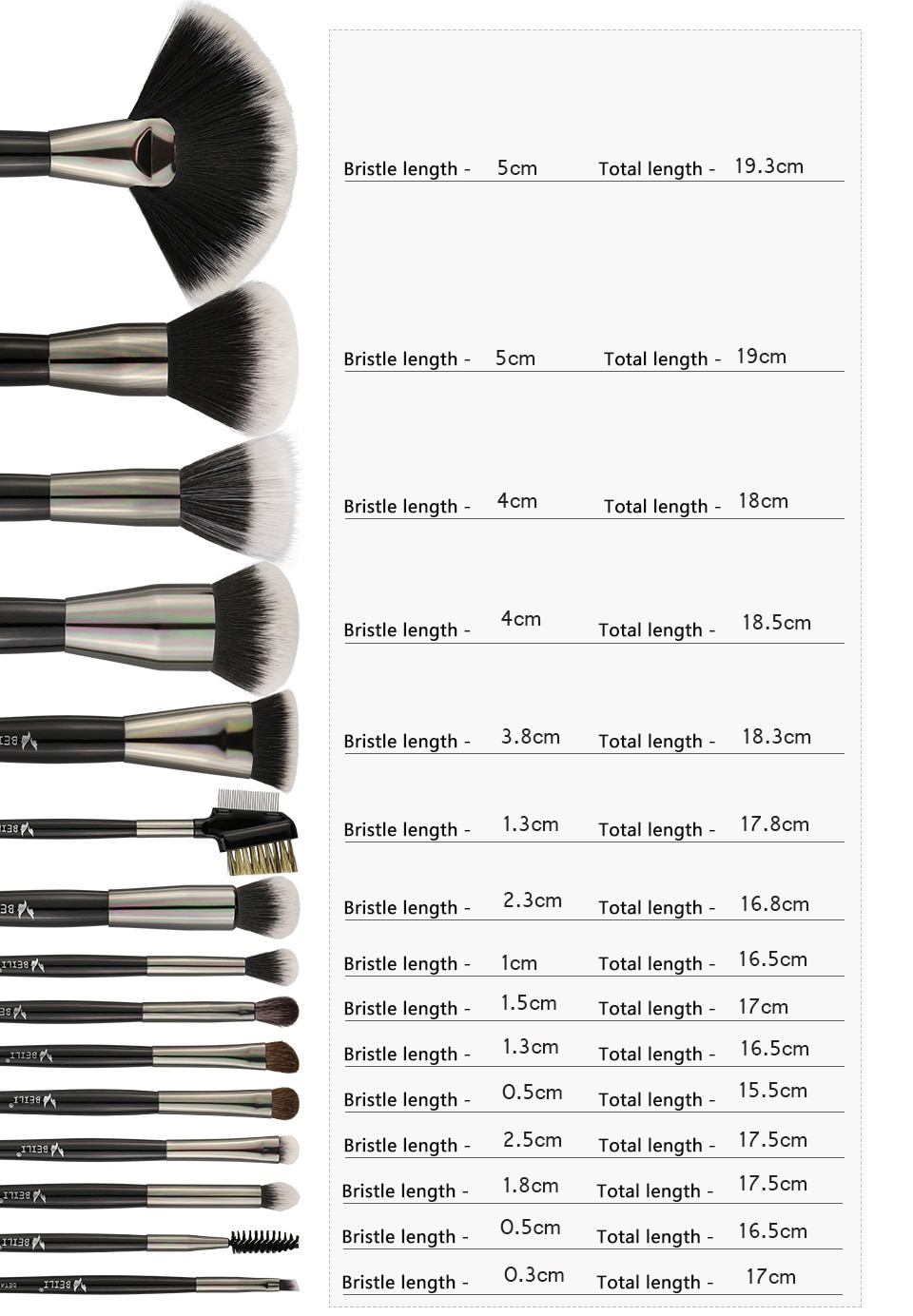 Women's Luxury Black Professional Makeup Brush Set 15 Pcs